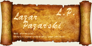 Lazar Pazarski vizit kartica